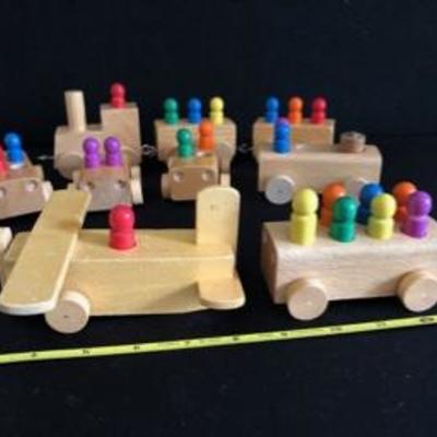 Wooden Vintage Toy Planes Trans & Automobiles 