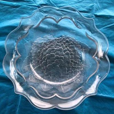 Large Studio Nova Floral Crystal Scalloped Bowl