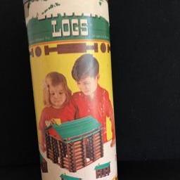 Vintage Original Lincoln Logs Canister Set