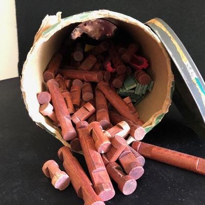 Vintage Original Lincoln Logs Canister Set