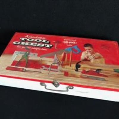 Vintage American Tool Chest Toy Tool Play Set