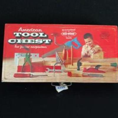 Vintage American Tool Chest Toy Tool Play Set