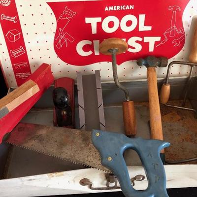 Vintage American Tool Chest Toy Tool Play Set