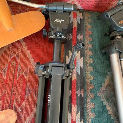 Grouping of 3 camera tripods 