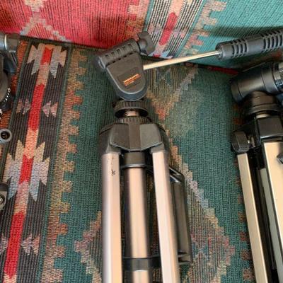 Grouping of 3 camera tripods 