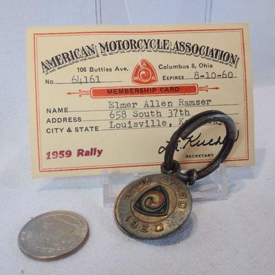 1960 AMA Gypsy Tour Key ID Loop and Membership Card
