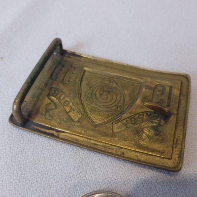 1955 AMA Gypsy Tour Brass Belt Buckle and Membership Card