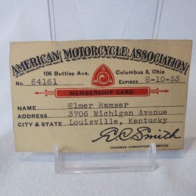 1953 AMA Gypsy Tour Plaque and Membership Card