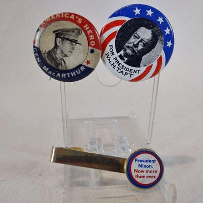Political Tie Bar and Buttons