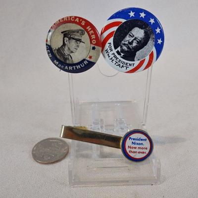 Political Tie Bar and Buttons