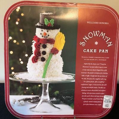 Lot of 3 Holiday Cake Pans - Williams Sonoma Turkey, Snowman, Nordicware Mini Loaf Pan - UNUSED