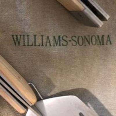 William Sonoma Folding Stainless Wood- Handled BBQ Tools