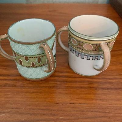 2 Nippon tri-handeled espresso cups