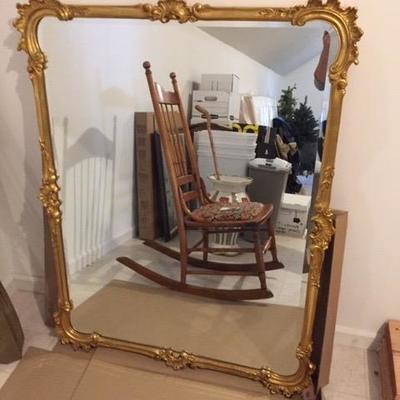 Large gold gilt framed mirror 
