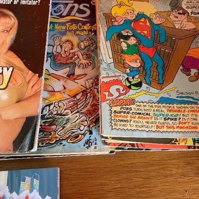 Vintage magazine lot, comic, mad, wresting 