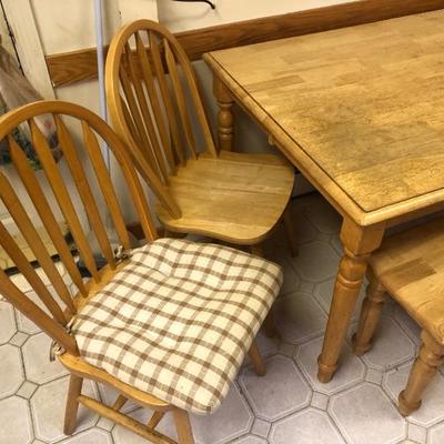 Dining Table with Bench and 3 Chairs