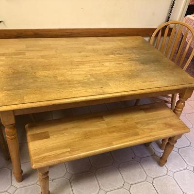 Dining Table with Bench and 3 Chairs