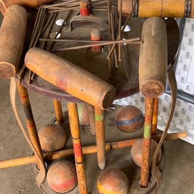 Antique croquet set 