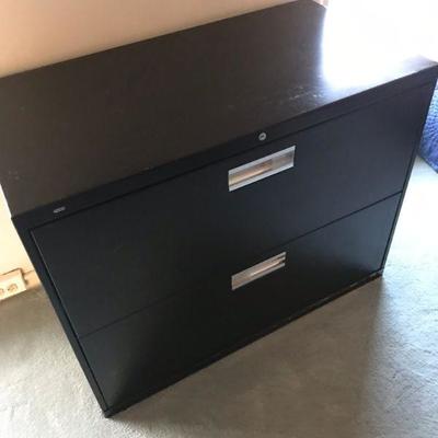 Horizontal Black File Cabinet