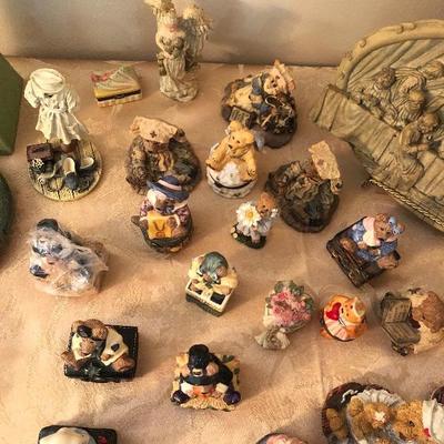 42 Piece Lot Includes Boyds Bears, Last Supper platter, and Porcelain Night Light