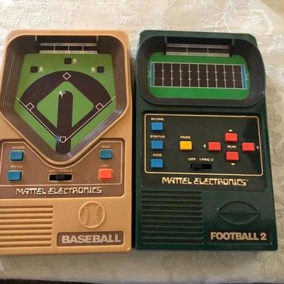 Mattel Electronics Hand Held Football (Missing Battery Cover) and Baseball Game 1970â€™s