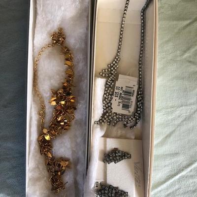 2 Avon Jewelry Sets Each Containing a Necklace and Earrings