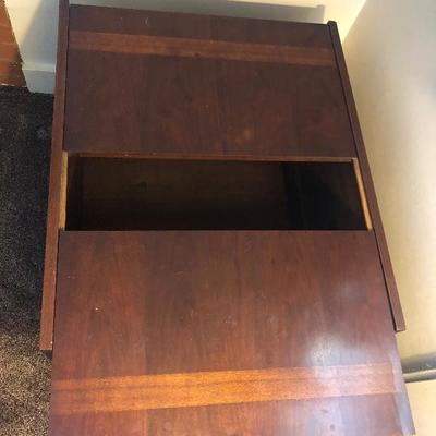 Set of 2 Matching End Tables with Sliding Tops and Internal Storage Compartment