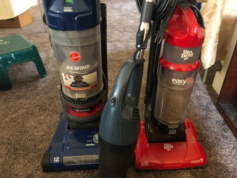 Vacuum Cleaner Lot Set of 3, Hoover, Dirt Devil and Intertek