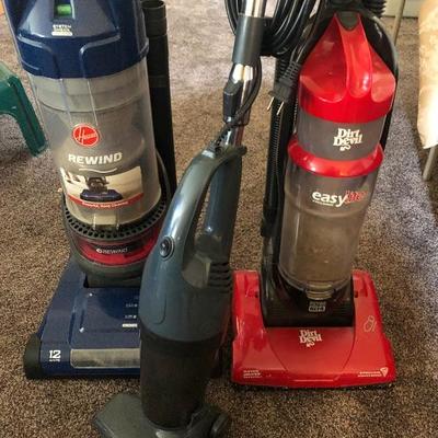 Vacuum Cleaner Lot Set of 3, Hoover, Dirt Devil and Intertek