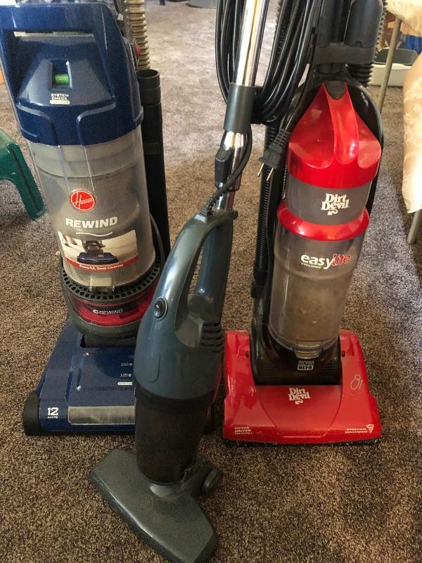 Vacuum Cleaner Lot Set of 3, Hoover, Dirt Devil and Intertek