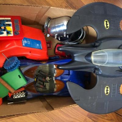 Toy Box Lot 10, Toys, Pieces and Accessories with Batplane