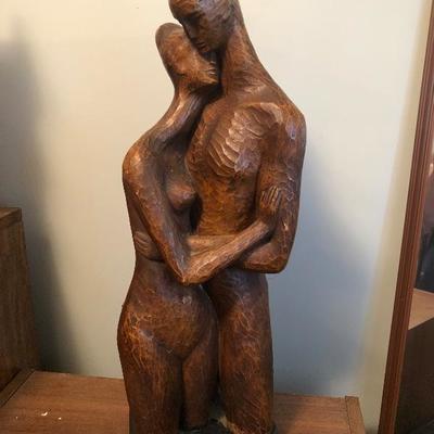 Austin Productions 1948 Woman and Man Sculpture with slight crack on rear of base