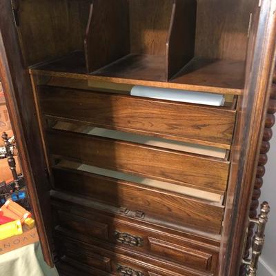 Armoire with Storage and Garment Drawers