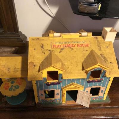 2 Vintage Fisher Price Toys, Play Family House and Parking Center