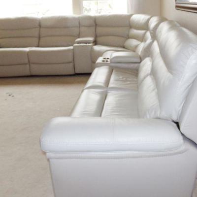 LOT 1  LEATHER RECLINING SECTIONAL