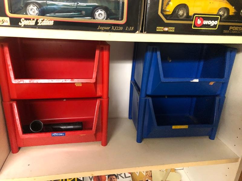 2 Plastic Hardware Bins