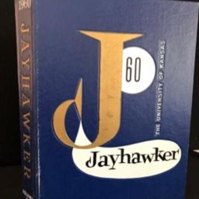 Super Cool Kansas University  KU Jayhawks Vintage Brass Candle Holders & 1960 Yearbook