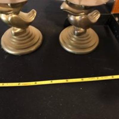 Super Cool Kansas University  KU Jayhawks Vintage Brass Candle Holders & 1960 Yearbook