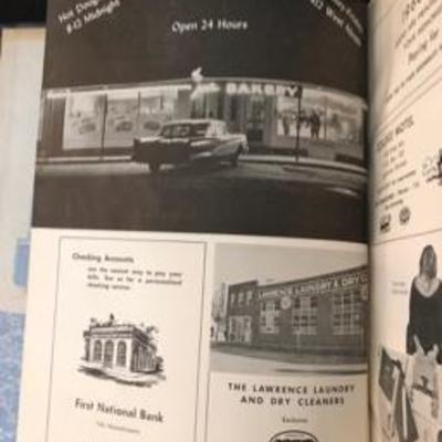 Super Cool Kansas University  KU Jayhawks Vintage Brass Candle Holders & 1960 Yearbook