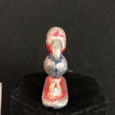 Rare Early KU Jayhawk University of Kansas Small Painted Iron Figure 