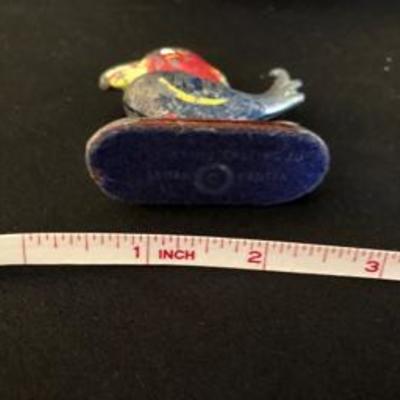 Rare Early KU Jayhawk University of Kansas Small Painted Iron Figure 