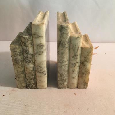 Lot 15 - Vintage Books & Marble Book Ends