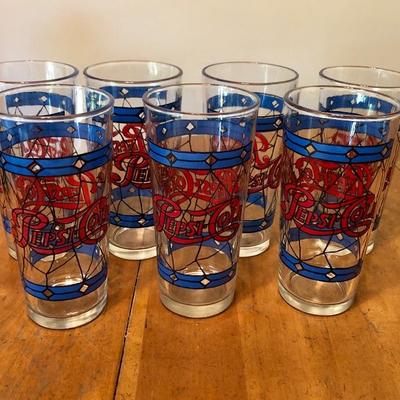 PEPSI GLASSES BEVERAGE GLASS SET OF 7