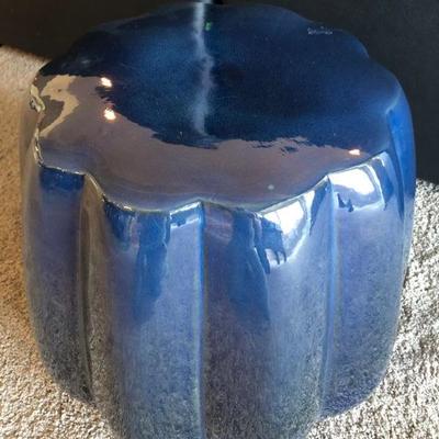 Blue Ceramic Plant Stand/Stool