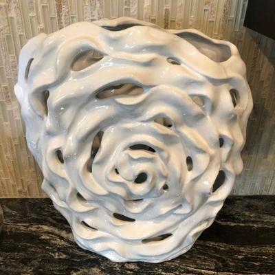 White Ceramic Modern Floral Vase
