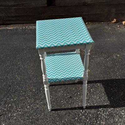 Blue and White side table