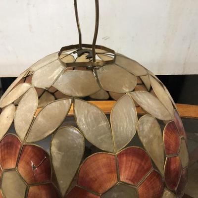 Vintage Capiz Shell Hanging Lamp,