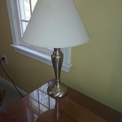Lot 3 silver tone lamps