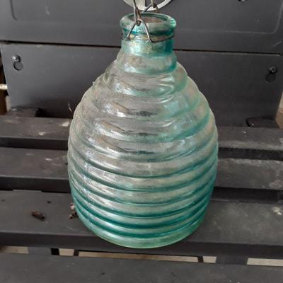 Vintage Green Glass Wasp Catcher