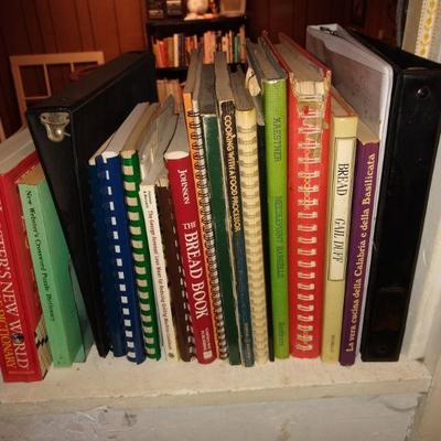 Book lot, cook books and dictionary